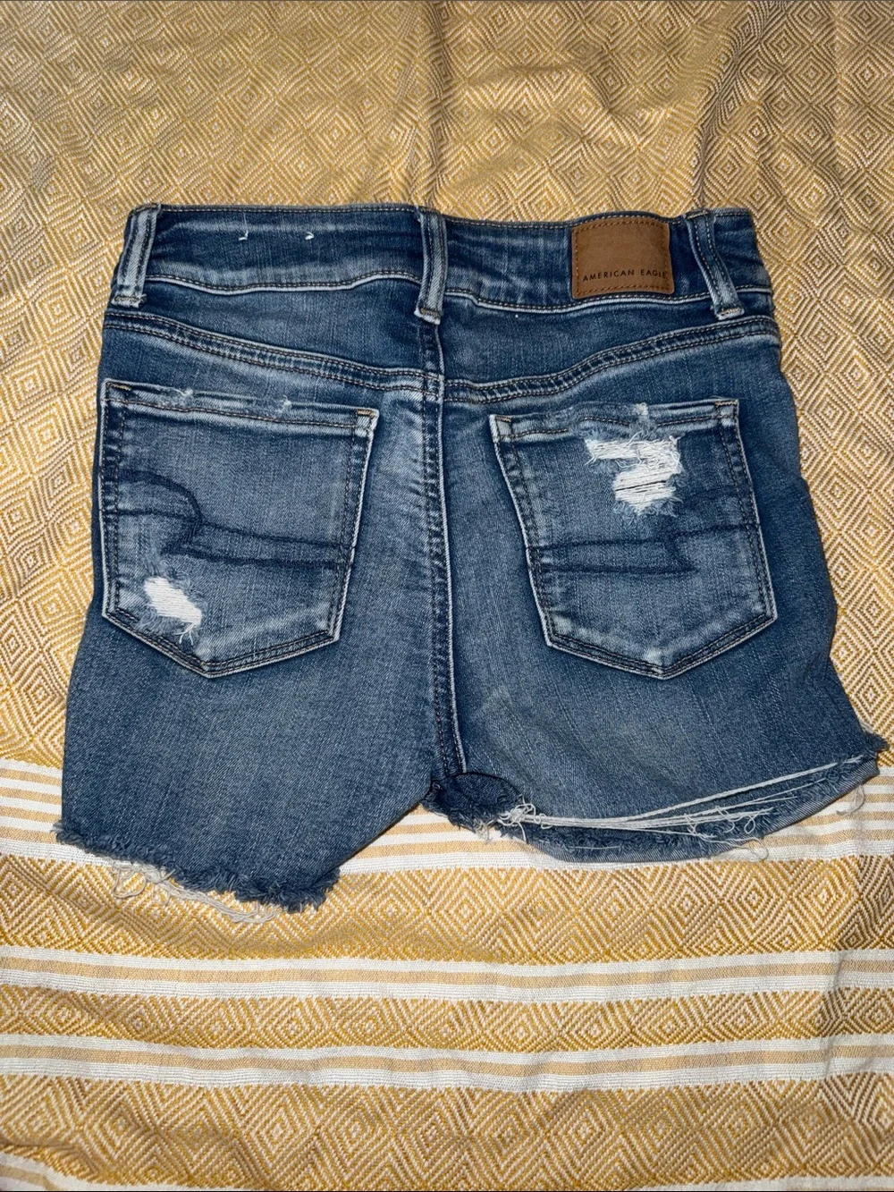 Distressed Dark Wash Denim Cutoff Shorts